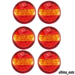 Led Rear Tail Lights 6pcs Transporter Truck Lorry Van Caravan Trailer Set 12v - Picture 1 of 6