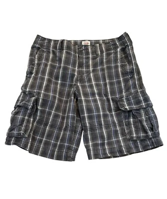 Pantalones Cortos de Carga Mossimo Supply Para Hombre 34 Gris Azul A Cuadros Utilidad 6 Bolsillos Foto 1 de 4