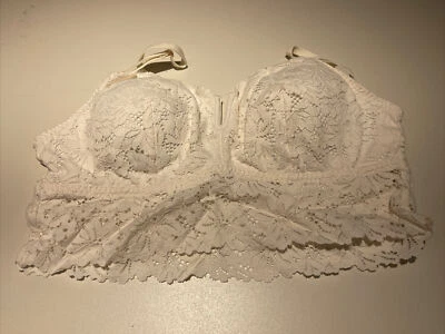 粉红色-女式白色蕾丝胸罩-XL 码 — 第 1/2 张图片