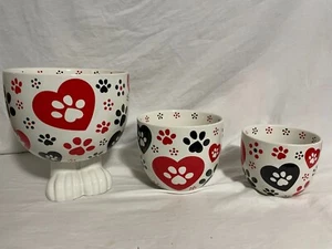 Temp-Tations Pawfetti 3-teiliges Set - Servierschalen, 1,5 Qt, 1 Qt, 0,5 Qt - NEU!!! - Bild 1 von 10