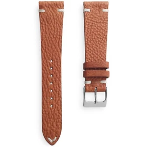 18 mm Marrón Claro Texturizado Top Grano Vintage Estilo Cuero Correa de Banda de Reloj - Imagen 1 de 5