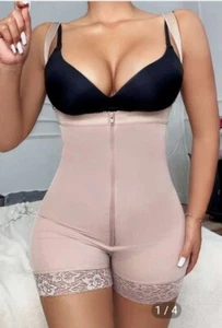 Traje Shein Desnudo/Beige Encaje Borde Cremallera Frontal Forma Talla GRANDE NUEVO EN CAJA - Imagen 1 de 24