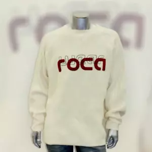 Men's Rocawear Ivory | Burgundy | Black Sweater 100% Lamb's Wool NWT - Picture 1 of 5