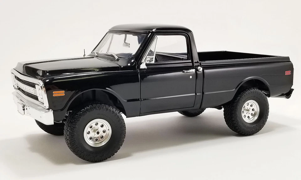 ACME 1970 CHEVROLET K10 4X4 PICK UP TRUCK 1/18 DIECAST BLACK A1807215