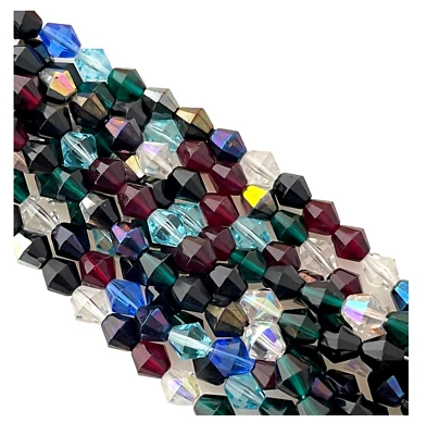 200 contas de silicone a granel 9 mm vidro tcheco facetado fogo polido cores sortidas misturadas - Imagem 1 de 4