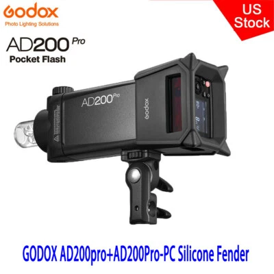 US Godox AD200pro AD200Pro-PC Silicone Fender TTL HSS Pocket Flash Speedlite Kit - Image 1 of 4