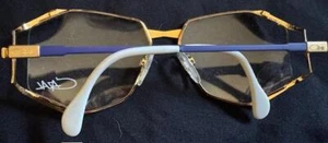 Vintage CAZAL 245 EYEGLASSES FRAMES Women Gold Open Lens Blue Display 130 - Picture 1 of 6