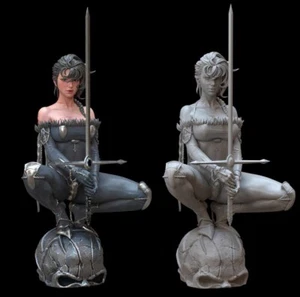 1/24 1/18 Swordswoman Unpainted Unassembled 3D Printing Model Garage Kits - Picture 1 of 1