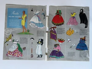 Vintage Rosita Our Good Neighbor Paper Doll with Outfits by Ada Peacock - Uncut - Picture 1 of 5