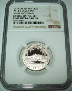 2013-S Silver PF69 Ultra Cameo White Mountains Quarter NGC Limited Edition Set - Picture 1 of 2