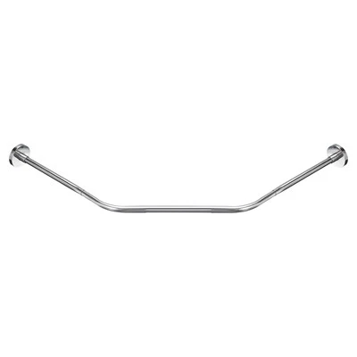 Stainless Steel Diamond Shaped Corner Shower Curtain Rod Larger Silver - Image 1 of 4