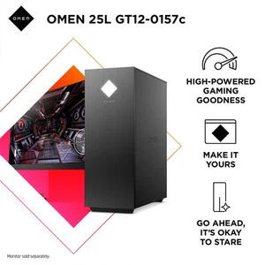 HP 25L OMEN Gaming PC  Desktop Intel  i7 16GB RAM 512GB SSD GPU 2GB Win 11 - Picture 1 of 8