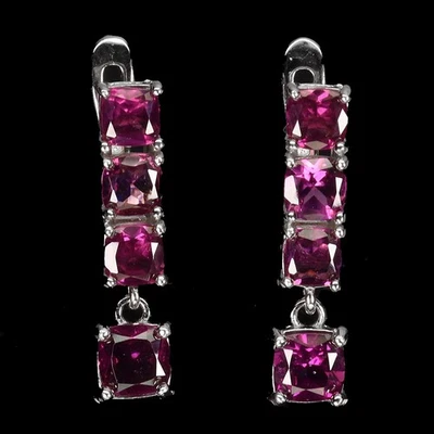 Pendientes de plata esterlina Black Friday cojín rodolita granate 5 mm joyería Foto 1 de 4