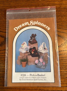 Patrones de costura vintage Pick-a-Basket #124 1986 Dream Spinners para 5 cestas - Imagen 1 de 4