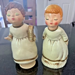 Vintage Kissing Angels Figurines – Ceramic Pair - Picture 1 of 11