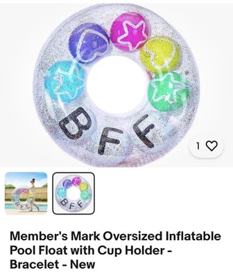 Member's Mark Oversized Inflatable Bracelet Pool Float NIB - Image 1 of 2