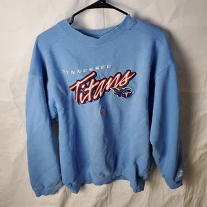 Reebok Sweatshirt Men's L Blue Titans Tennessee NFL Football Pullover Vintage  - Picture 1 of 12