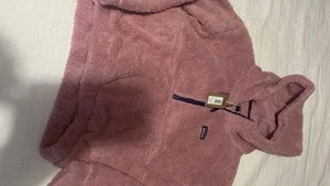 Patagonia Los Gatos Half Zip Fuzzy Neu mit Etikett Pullover Kapuze Light Star Pink Mädchen XL - Bild 1 von 12