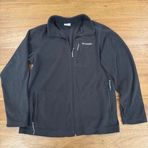 Columbia giacca pile uomo piccola nera full zip petto tasca outdoor escursionismo - Foto 1 di 6