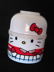Sanrio Hello Kitty Stackable Two Tier Round Bento Lunch Box + Top Bowl 5 pc Set - Picture 1 of 6