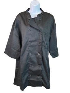 New Chef Works Unisex Chef Coat 2XL Black Double Breasted Uniform - Picture 1 of 7