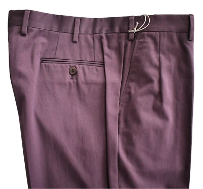 $850 🆕️ Authentic BRIONI Parma Violet COTTON CASHMERE Trousers Pants 54 W-36" - Image 1 of 4