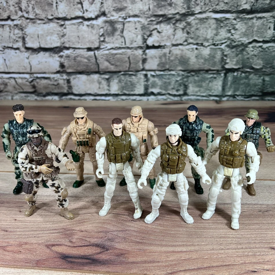 Excite U.S.M.C. Lote de 9 figuras de acción militares del ejército de 4 pulgadas de la Armada Foto 1 de 4