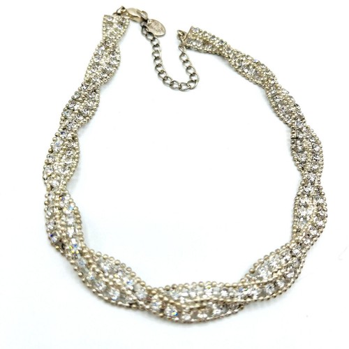 VETEMENTS Collana girocollo elegante Claires intrecciato strass dichiarazione 15"