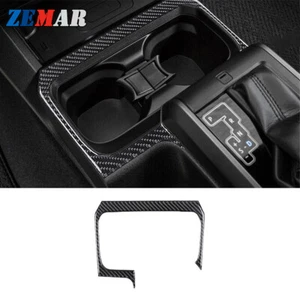 1x Carbon Fiber Center Console Cup Holder Cover Trim For Toyota Tacoma 2016-2021 - Foto 1 di 12