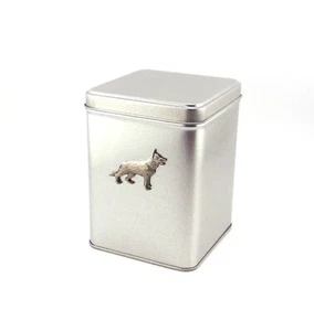 German Shepherd Tin Tea Caddy Kitchen Storage Coffee Tin Alsatian Dog Dad Gift - Picture 1 of 5