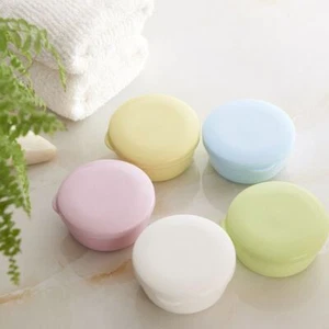 1pc Portable Bathroom Soap Box Travel Soap Container Round Soap Draining Rack - Picture 1 of 18