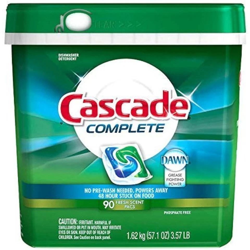 Cascade Complete Fresh Scent Dishwasher Detergent qMcRzC Pacs 3 Pack(90 Count)