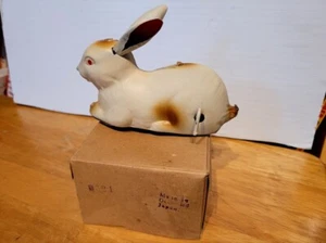 NICE VINTAGE NOS TIN WIND UP BUNNY RABBIT made in Occupied JAPAN in BOX - Picture 1 of 13