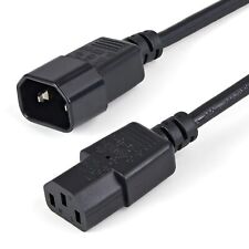 StarTech.com 1m (3ft) Power Extension Cord, C14 to C13, 10A 125V, 18AWG, Compute