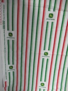 Springs John Deere Candy Cane Stripe  Red/Green  Flannel Cotton Fabric VTG  SBTY - Picture 1 of 6