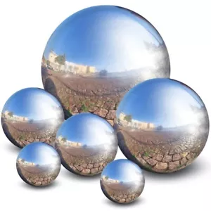 Set of 6 PCS Garden Stainless Steel Gazing Balls Ball Globes Floating Pond Decor - Picture 1 of 4