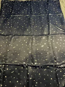 Navy Blue With Silver Stars Drapes - Picture 1 of 3
