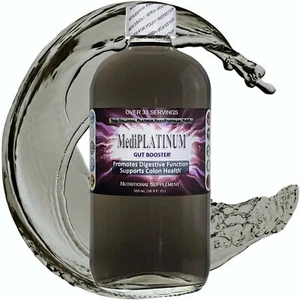 MediPLATINUM™ Gut Booster True Colloidal Platinum PtNP Nutrient: 500 mL in Glass - Picture 1 of 14