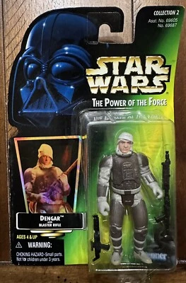 Figura de acción Kenner Star Wars Power of the Force Dengar Blaster Green Card 1997 Foto 1 de 3
