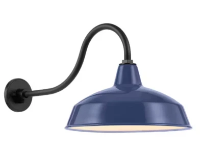 Lanterna de parede Hampton Bay Easton exterior celeiro azul marinho KHC1691A-3/NVB - Imagem 1 de 4