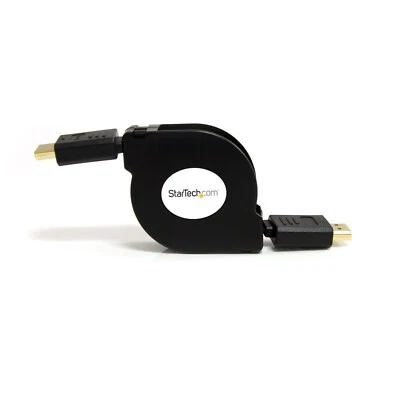 StarTech 4Ft Black Retractable High Speed HDMI Cable -HDMI to HDMI Micro - M/M - Image 1 of 3