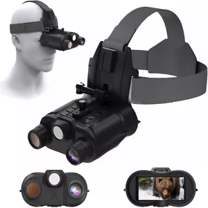 3D Night Vision Binoculars Goggles 4K Hunting Head Mounted Infrared With Light - Picture 1 of 25