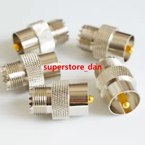 5X UHF hembra SO239 a UHF macho PL259 conector rápido PUSH-ON adaptador deslizante - Imagen 1 de 6