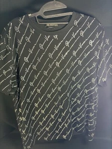 VERSACE Black Sparkling Swarovski Crystal Stone T-Shirt - Picture 1 of 8