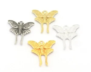 Colgante Luna Moth Dijes 28x24 mm latón crudo, plata antigua, plata brillante oro 4753 - Imagen 1 de 2