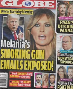 Globe Magazine Melania and Donald Trump Ryan Seacrest Vanna White Prince Albert. - Picture 1 of 12