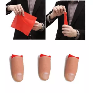 3Pcs Soft Thumb Tip Finger Fake Magic Trick Vinyl Toy Fun Joke Prank Props