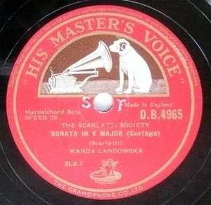 78 rpm 6 IMPORTED records N : WANDA LANDOWSKA, hpchd SCARLATTI SOCIETY ALBUM - Imagen 1 de 1
