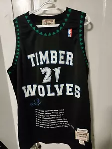 Kevin Garnett #21 Auto Signed Front&Back Jersey Timberwolves Stitched Super Rare - Picture 1 of 11