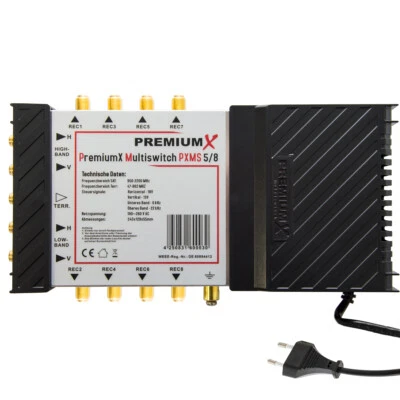 PremiumX 5-8 Multischalter SAT Multiswitch für 8 Anschlüsse Matrix Satverteiler - Bild 1 von 4
